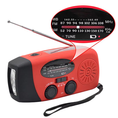 Hand Crank Solar Weather Radio 1200Mah AM/FM/NOAA Emergency Weather Radio Portable Power Bank with Solar Charging Battery Operat