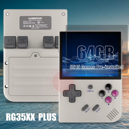 RG35XX plus Handheld Game Console 3.5" IPS Screen with 3300Mah Linux System Retro Games Console Built-In 64G 5000 Games