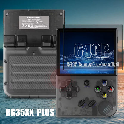 RG35XX plus Handheld Game Console 3.5" IPS Screen with 3300Mah Linux System Retro Games Console Built-In 64G 5000 Games